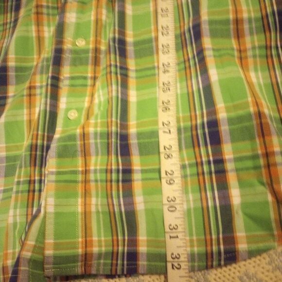 Chaps Ralph Lauren plaid long sleeve button down with front pocket 2X - Picture 6 of 9